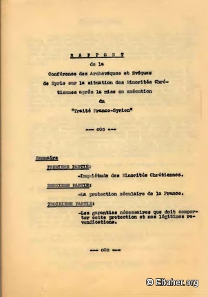 1939 - Rapport de la Conference des archeveques
